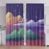 Set Of 2 Polyester Material Night Sky Star Moon Pattern Print Curtains Suitable Bedroom Living Room Sheer Made Sitting Window Treatment