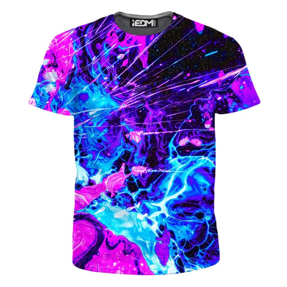 Men's 3D printed mushroom short sleeved T-shirt with magic mushroom print pattern plus size street men's T-shirt