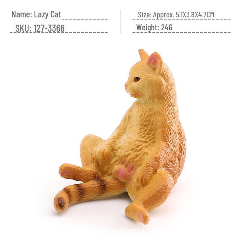 Seashell Cat Figurine: Realistic Kitten Toy Model