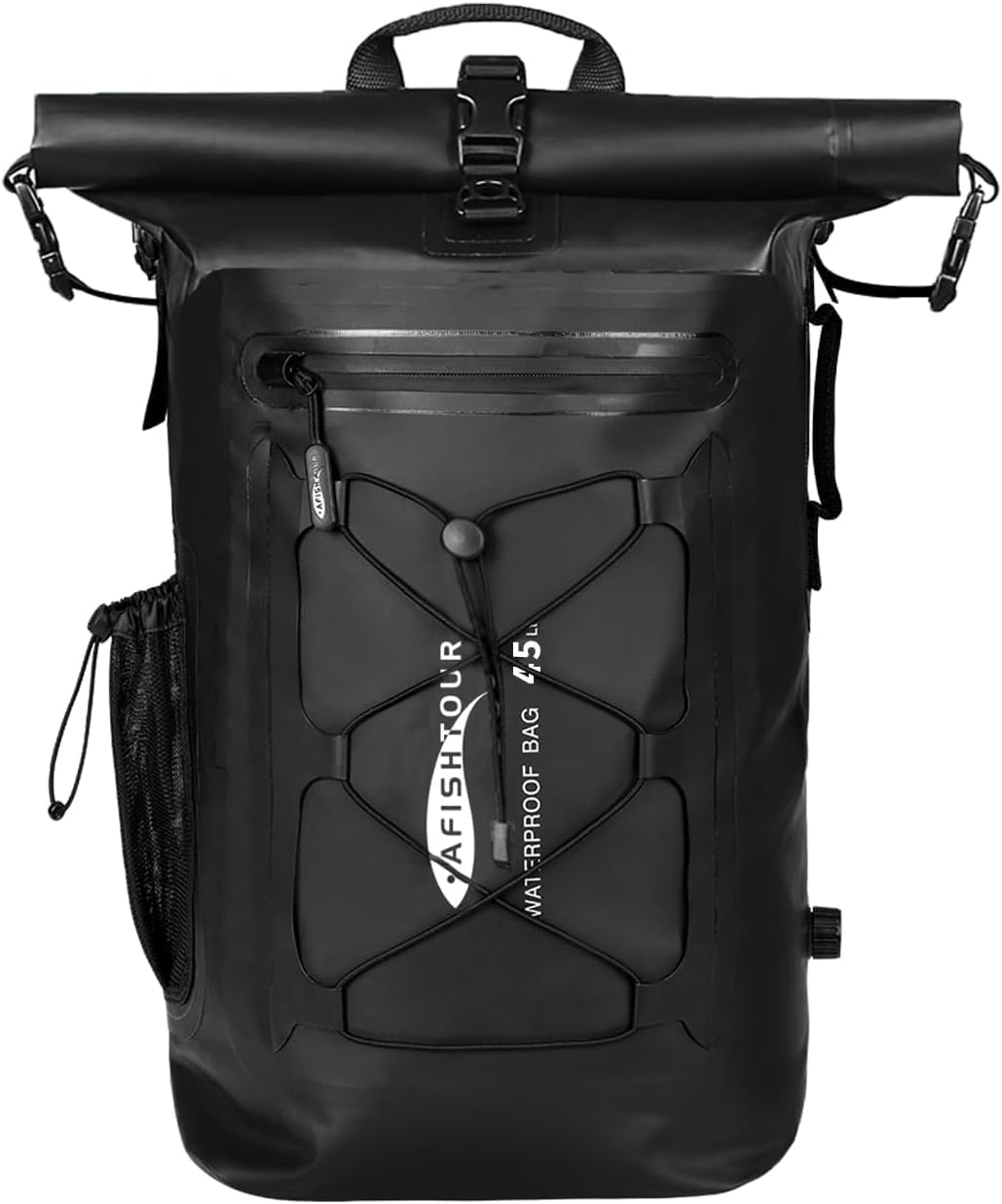 

AFISHTOUR 45L Waterproof Backpack for Men and Floating Dry Bag Backpack for the and More Women. Roll-top Kayaking, Rafting, Boating, Beach, (Black)