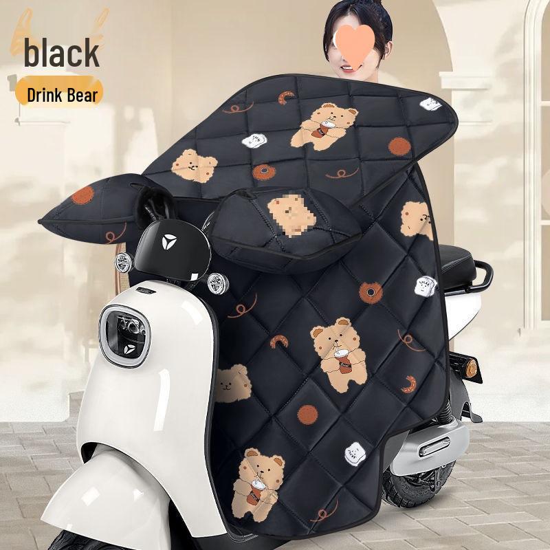 Electric Vehicle Plush Windshield Cover - Thickened, Enlarged, Waterproof, and Windproof for Winter Protection.