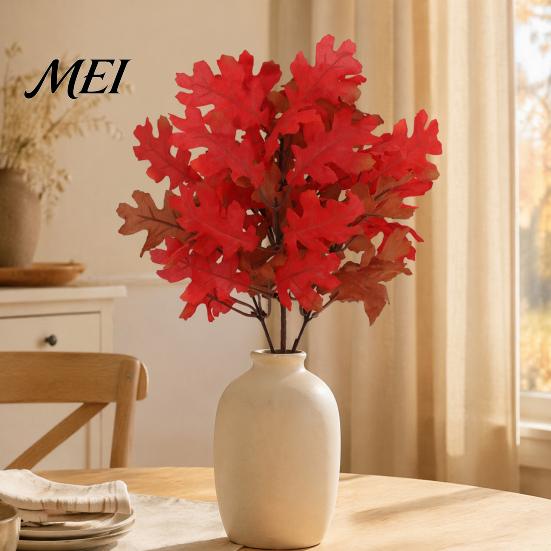 Long Lasting Decorative Plants Artificial Maple Leaves, Faux Silk Hanging Plant for Home Decor, Realistic Cascading Valentine's Day Floral Presents