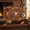 Creative Christmas Desktop Ornaments Wooden Ornaments, Santa Snowman Figurine with Moving Holiday Decorations Swing, Rustic Tabletop Centerpiece
