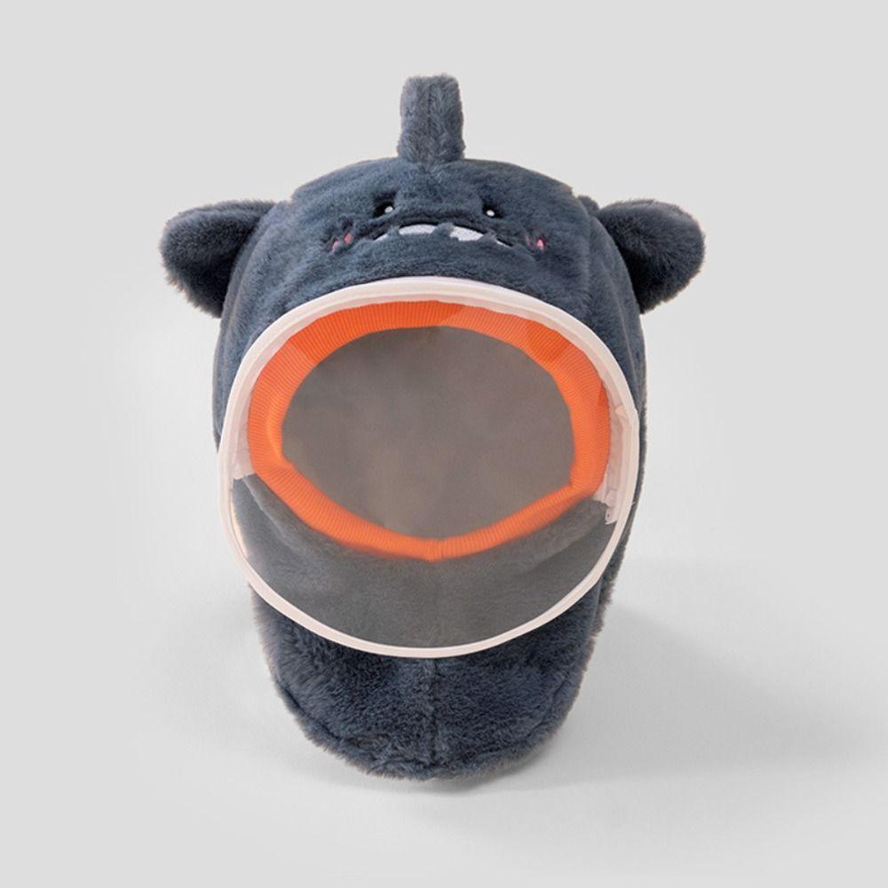 Plush Windproof Hat Thicken Kids One-Piece Hat Cute Cartoon Integrated Scarf Hat