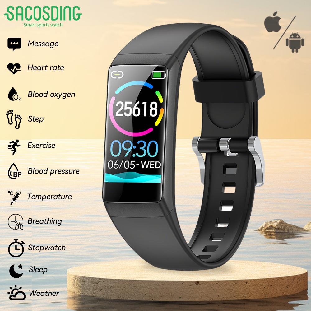 

SACOSDING Sports Wristband With HD Screen Waterproof Sleep Heart Rate Monitoring Step Counting Sports and Health Smart Wristband
