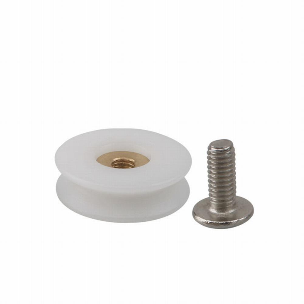 Practical Bathroom Door Rollers Anti-Rust Baths Parts Diameter Grooved Quality Replacement Wheels White 4/8pcs
