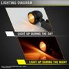 Xiaomi 2pcs Motorcycle Turn Indicator Daytime Mini Motorcycle Running Lights for Rear and Head Turn Round Running Lights for Motorcycle