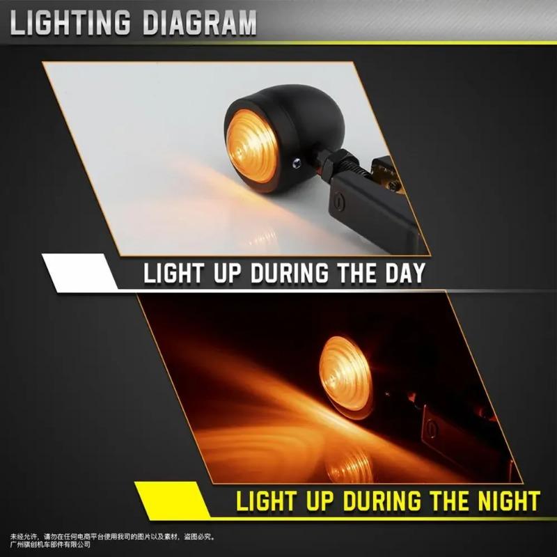 Xiaomi 2pcs Motorcycle Turn Indicator Daytime Mini Motorcycle Running Lights for Rear and Head Turn Round Running Lights for Motorcycle