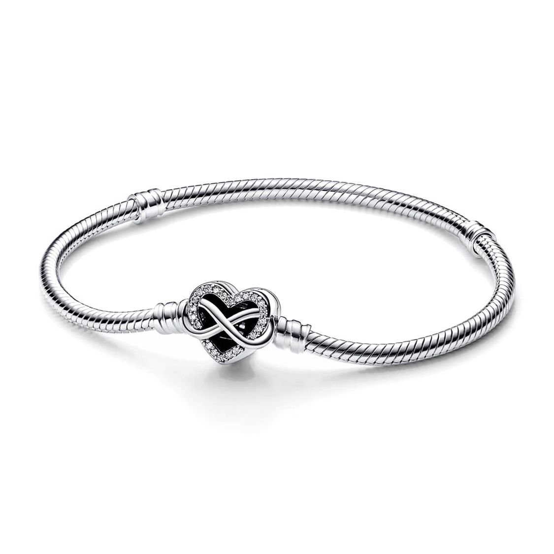Pandora Shining Forever Together Snake Chain Bracelet Unisex Bracelet Silver 592645C01 18