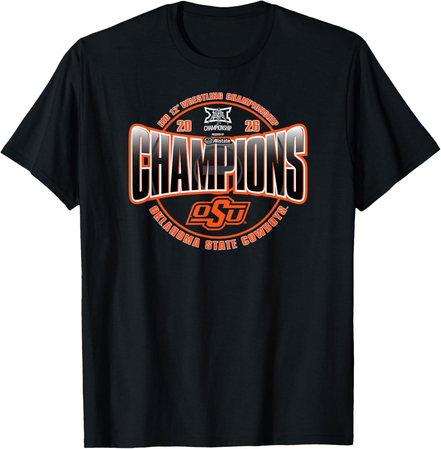 Oklahoma State Cowboys Wrestling Big 12 Champs 2026 Unisex T-Shirt XXXXL