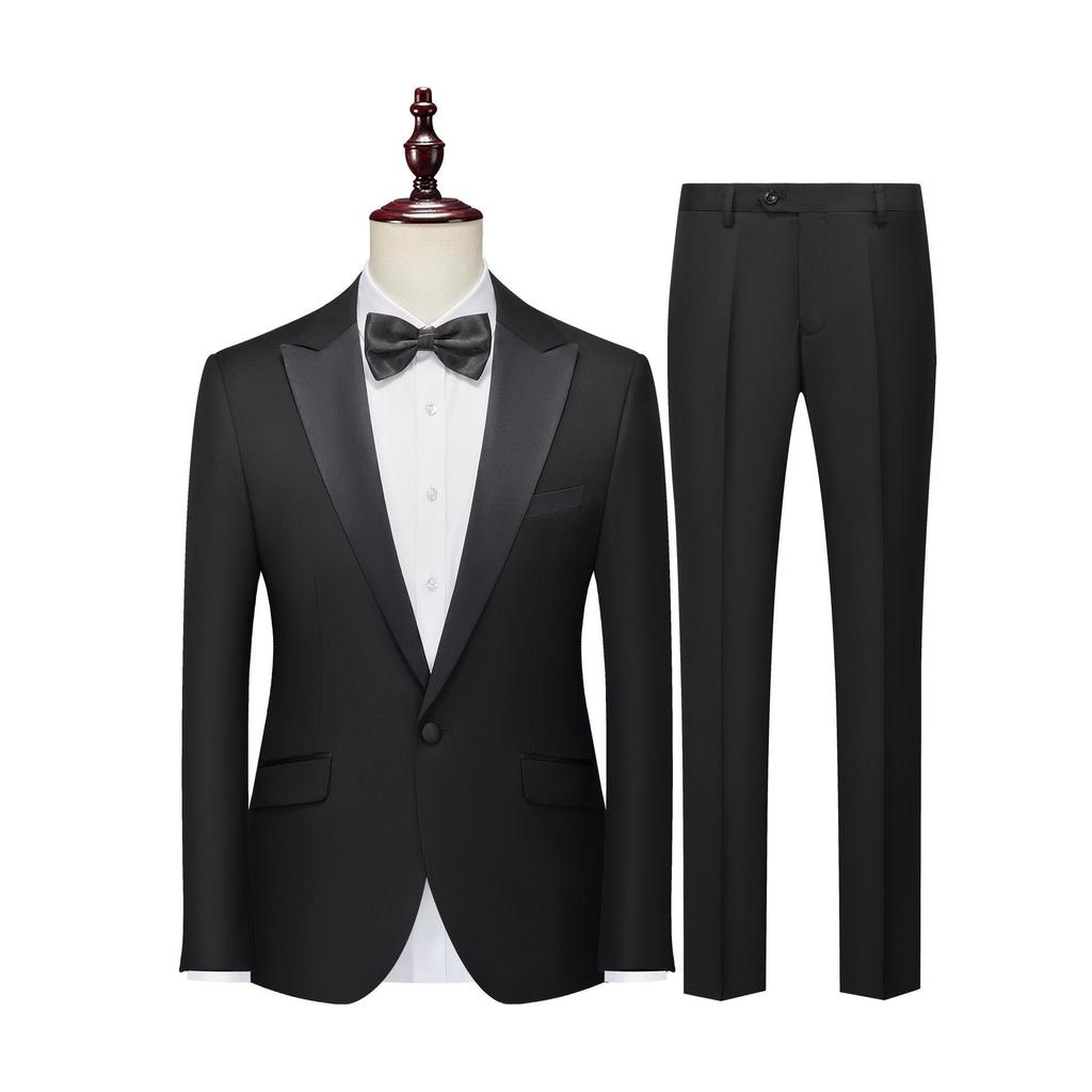 Pánský slim fit smokingový oblek na svatby a formální události