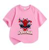 Kids Boys Girls Crew Neck Short Sleeve 100% Cotton T-Shirt, Classic Cartoon Spider Graphic Print Casual Comfortable Soft Tee For Daily Wear School Hom