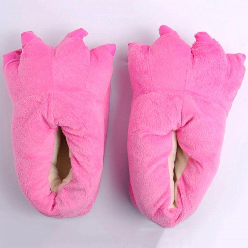 Cozy Dinosaur Cosplay Costume Slippers With Soft Plush Paw Shoes For Winter Warmth