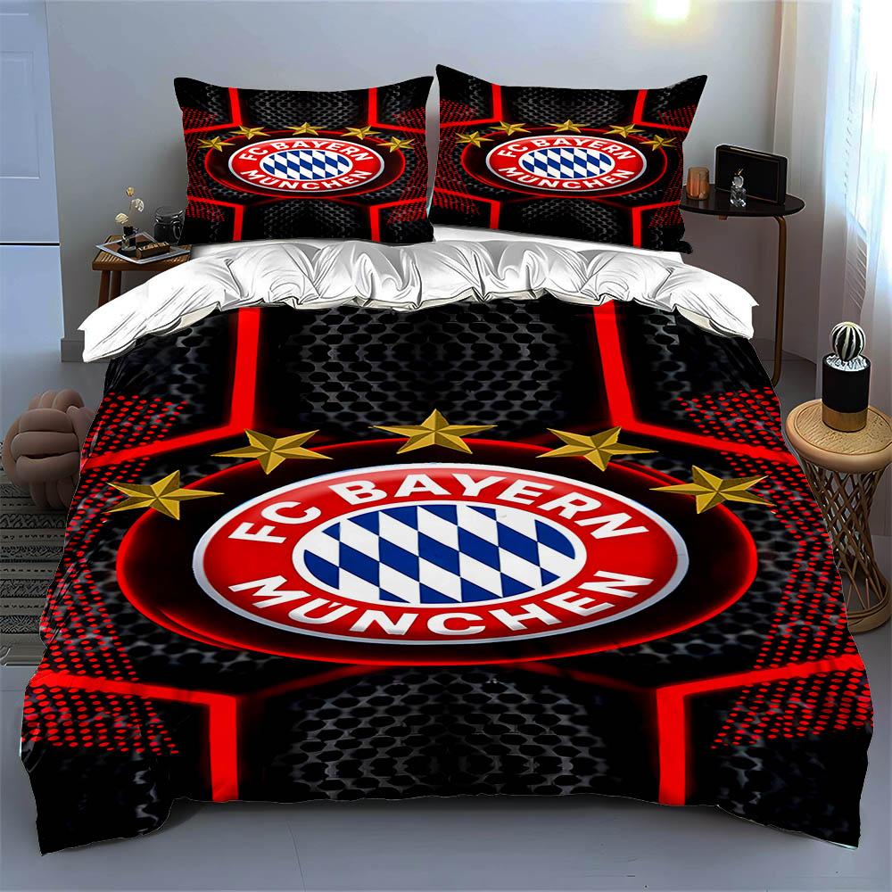Motif du logo du Bayern Munich. Ensembles de literie Ensembles de housses de couette Housses de couette Taies d'oreiller(1 * Housse de couette 2 * Taies d'oreiller, sans couette)