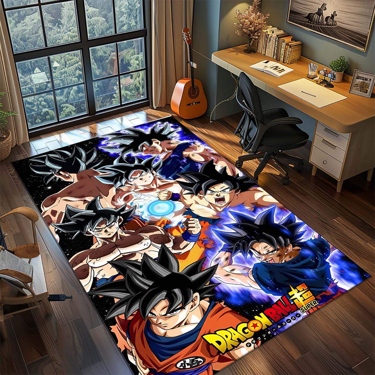 

Dragon Ball Goku Anime Rug Carpet Large Area Rug Non Slip Washable Floor Mat Gamer Room Bedroom Home Decor -QJY 60x90cm