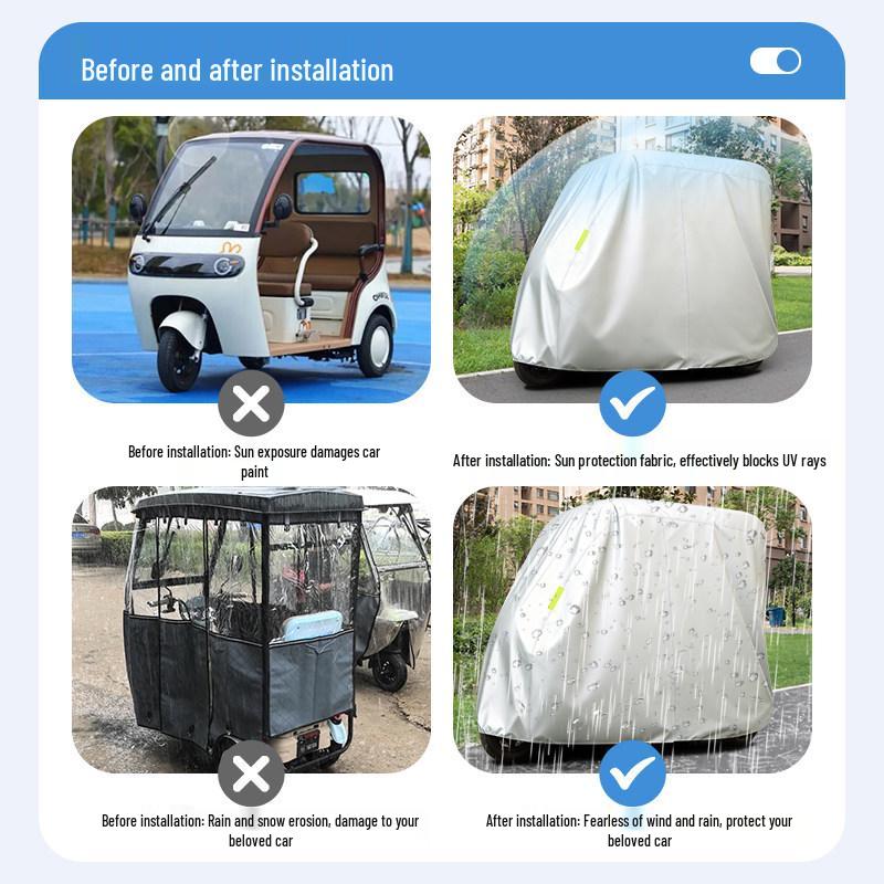 BuBuXian T5 Electric Tricycle Rain & Sun Protection Canopy