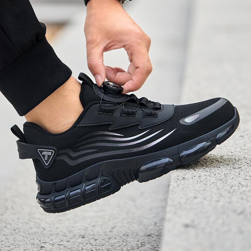 Rotary Button  Safety Shoes For Men, Anti-impact And Anti-piercing Work Shoes, Fashionable Men's Sports Shoes Tactical Boots