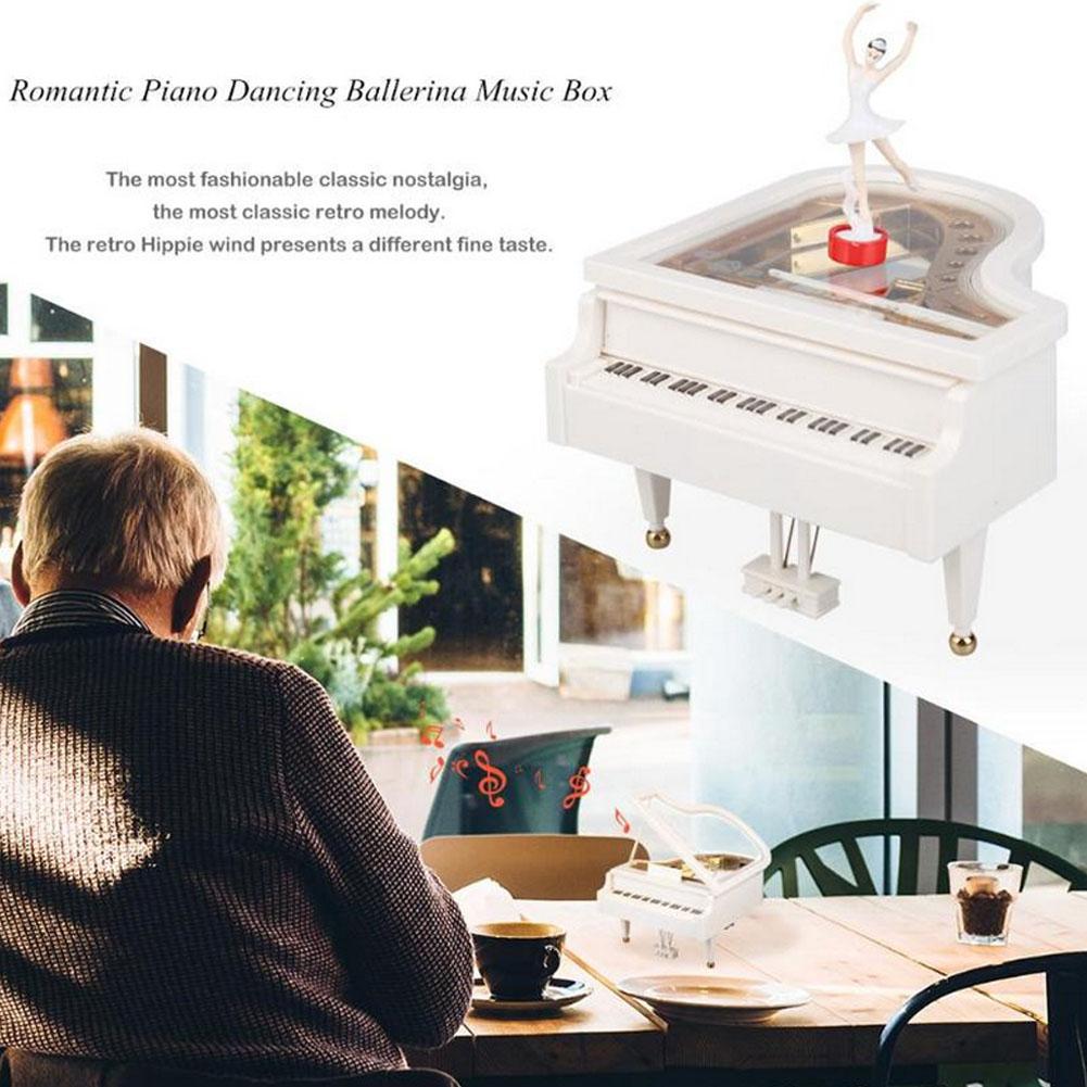 Piano Shape Ballet Dancing Girl Music Box Home Ornament Jewelry Box Kids Toys Gift