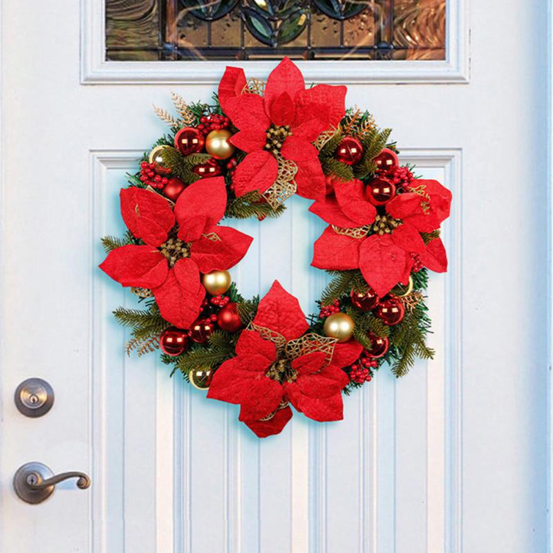 Anhänger Simulationskranz Einfach aufzuhängen Exquisites Detail Feiertagsdekoration Kranzanhänger Verschleißfestigkeit Festliche Atmosphäre