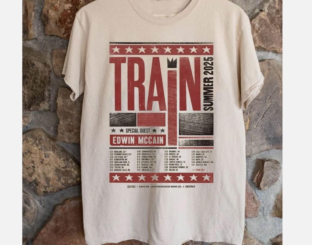 Train Band 2025 North American Tour Tee Shirt Full Size S-5XL sand Unisex T-Shirt M