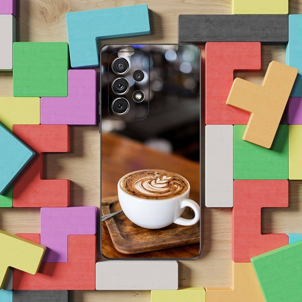 Top Art Coffee Love Case For Samsung S10,Plus,S9,Ultra,S24,S21,S20,S23,FE,S22,S25,Lite,Soft Silicone Black