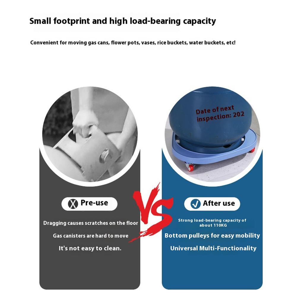 Tragbarer Propanflaschenständer Robuste Räder Verstellbare Stabilisatoren für sicheren Transport Blumentopf Gartenbedarf