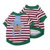 Pets Suit Cartoon Thin Dogs Shirt Stripe Hoodies Autumn and Winter Pet Clothing for Small and Medium Puppy
