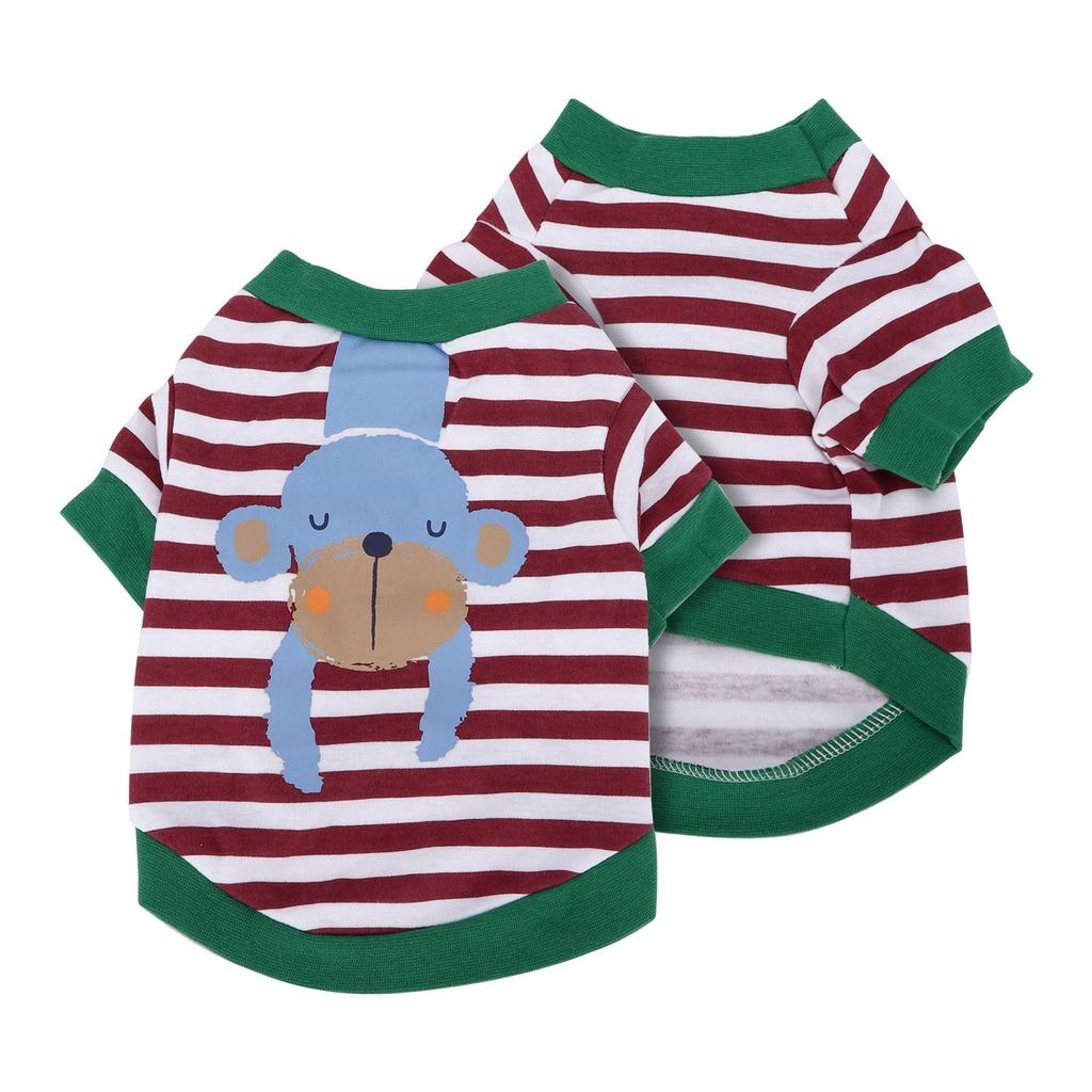 Pets Suit Cartoon Thin Dogs Shirt Stripe Hoodies Autumn and Winter Pet Clothing for Small and Medium Puppy