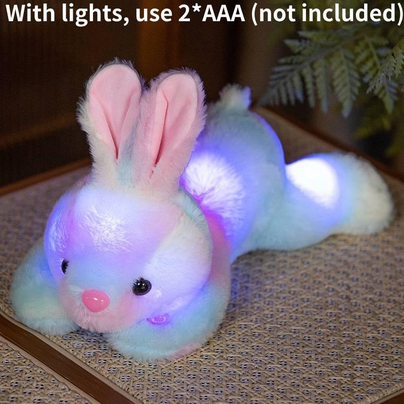 Colorful Glowing Rabbit Plush Toy Cartoon Stuffed Doll Home 2535cm Decoration