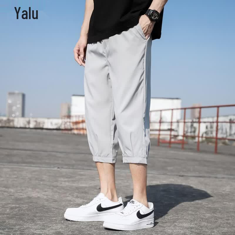 Yalu Men's Ice Silk Quick-Dry Sports Capri Shorts