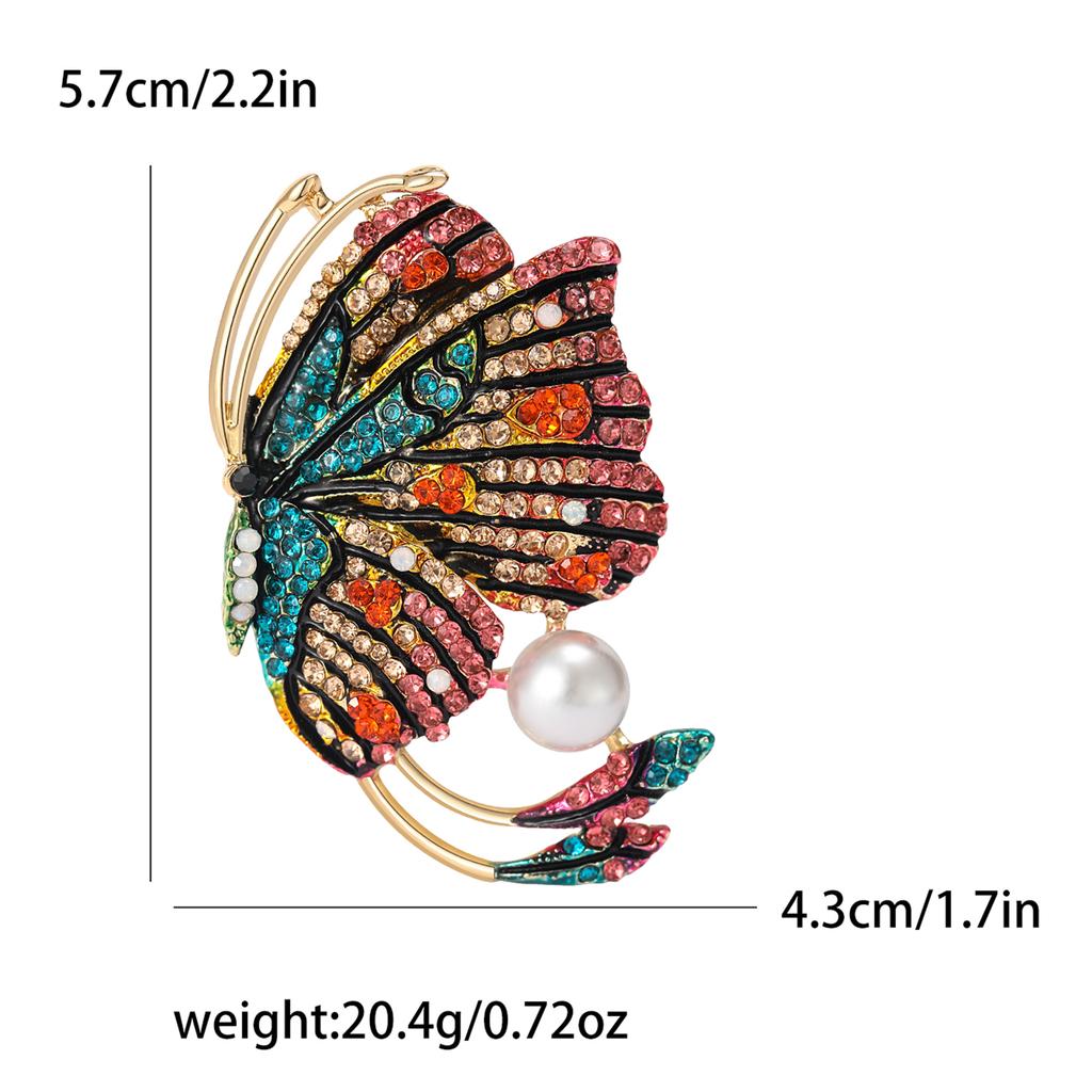 Emalje Sommerfugl Brosjer for Kvinner Unisex Rhinestone Insekt Pins Bankett Fest Ryggsekk Gaver Smykketilbehør