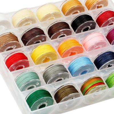 25 Colors Boxed Round Waxed Thread Rainbow Color Leather Hand Stitching Thread  Hand Knitting Thread DIY Beading Cord