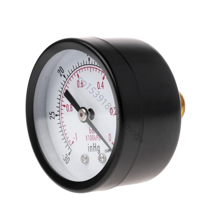50mm Dial Size Vacuum Manometer 1/4" BSPT Thread 0~-30inHg 0~-1bar Dual Scale R7UB