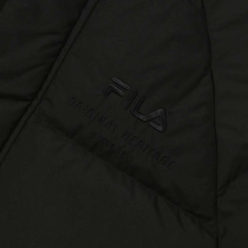FILA Down Jackets Men's Black Stand Collar Moderate Puffer Jacket FS2DJD4102X-BLK