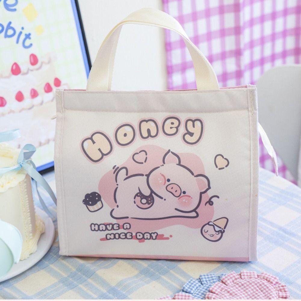 Oxford Capybara Lunch Bag Large Capacity Portable Lunch Box Simple Canteen Bag  BBQ Meal