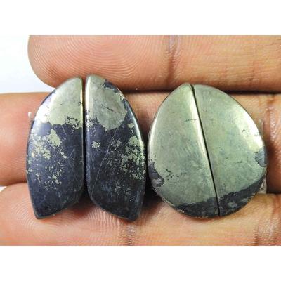 Natural Appach Gold Pyrite 2 Matching Pair Fancy Cabochon Gemstone 23-26MM SK-2159