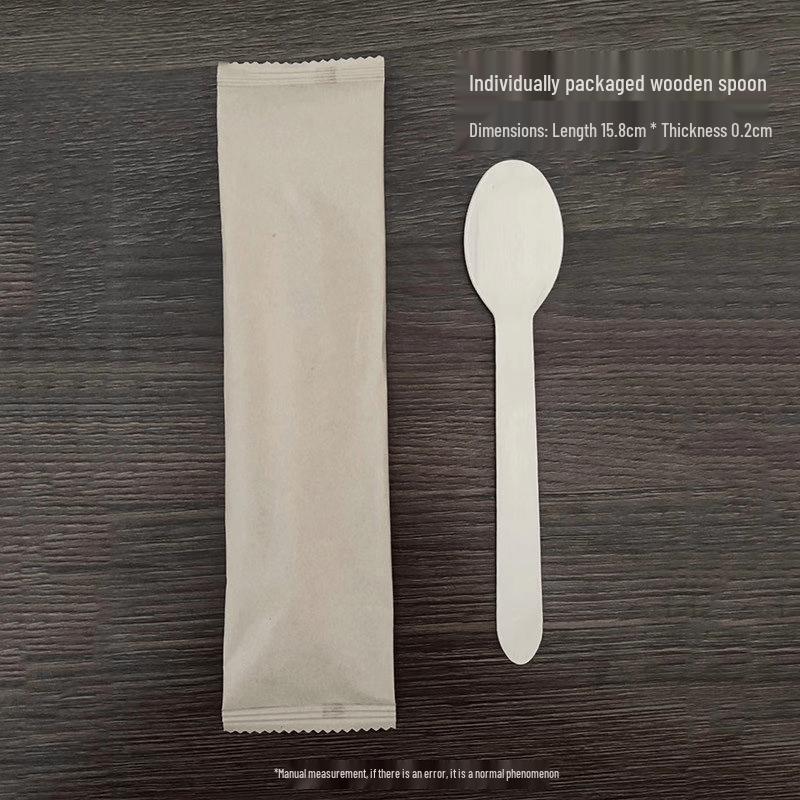 Disposable 16cm Wooden Spoons (100-Pack)