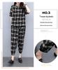 Women's Plaid Two-Piece Set: Summer Plus Size Casual Short Sleeve Top and Nine-Point Pants