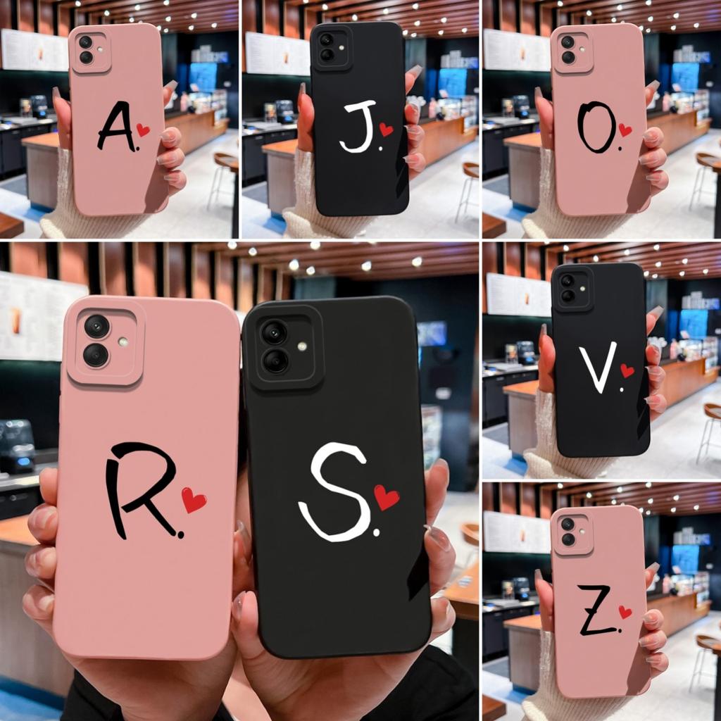 For Samsung A04 A05 A06 A02 A03 M04 M06 A13 A14 Phone Case Premium 26 Letter Pattern Soft Liquid Silicone Anti Fall Protective Cover For Samsung Shell