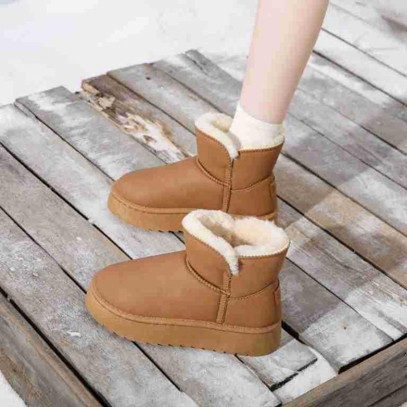 Snow boots women's shoes winter short cotton shoes new thick-soled piled thickened warm household snow cotton