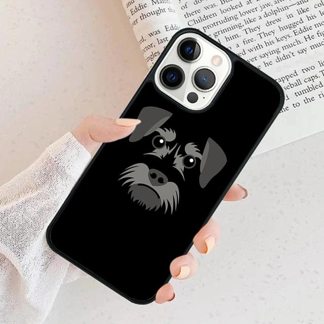 Cartoon Schnauzer Dog Phone Case Cover For iPhone 17 Air 15 16 11 13 14 Pro Max 12 Plus Max Fundas