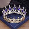 Vintage Royal Queen King Tiaras and Crowns Prom Crystal Diadem Bridal Circle Crown Wedding Hair Jewelry Bride Accessories