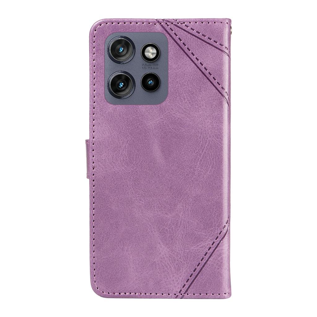 For Motorola Edge 50 Neo 5G/Moto S50 5G/Thinkphone 25 5G Case Leather Geometric Line Wallet Phone Cover with Wrist Strap