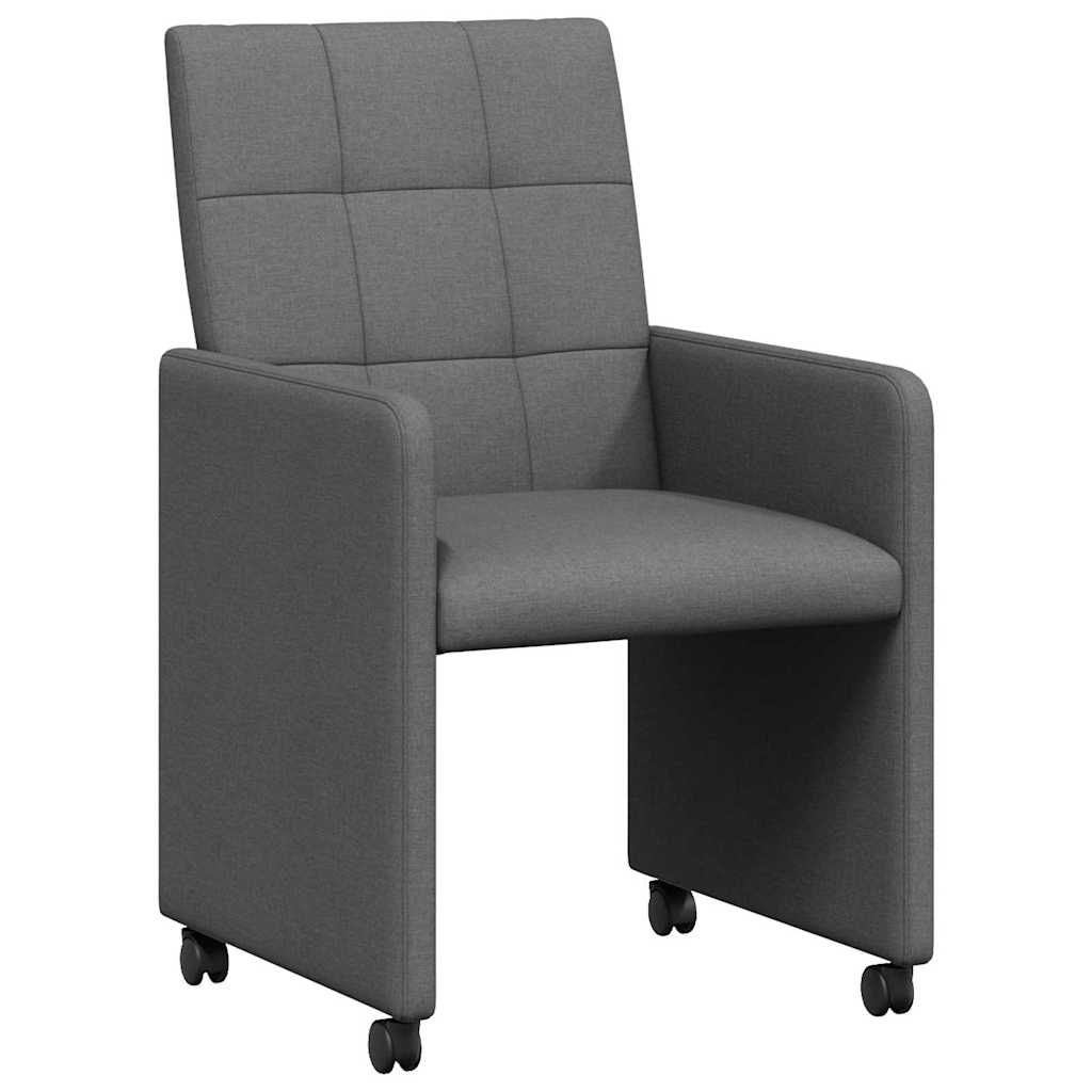 Dining Chairs with Casters 2 pcs Dark Grey 58 x 65 x 94 cm