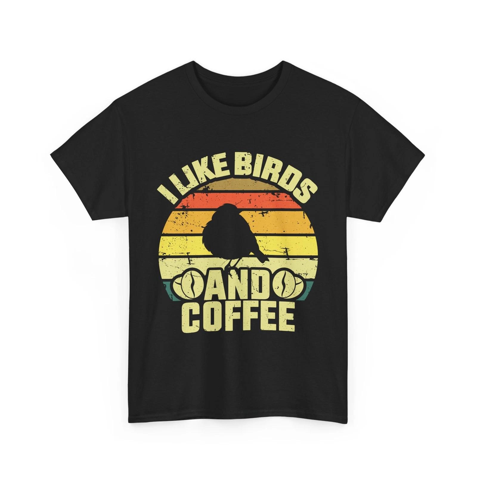 Birdwatching Shirt, I Like Birds And Coffee Birdwatcher Birding Lovers T-shirt L