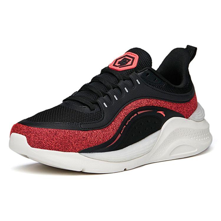 Anta Training Series Simple Comfortable Shock Absorbing Non-Slip Wear-Resistant Low-Top Training Shoes Men Sneakers Black Red 112147715-2