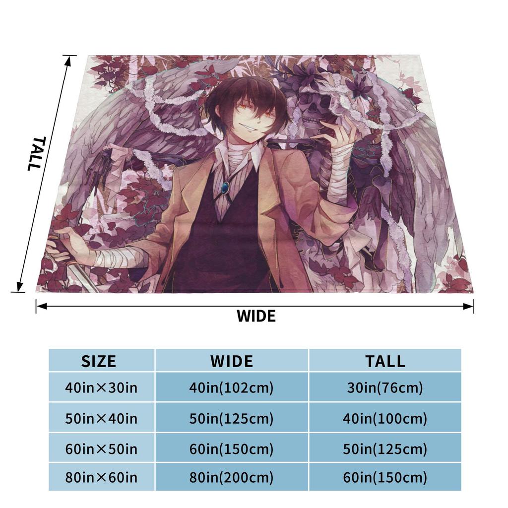 Chuuya Nakahara Osamu Dazai Blankets Flannel Autumn/Winter Anime Soft Throw Blankets for Bed Outdoor Bedspread