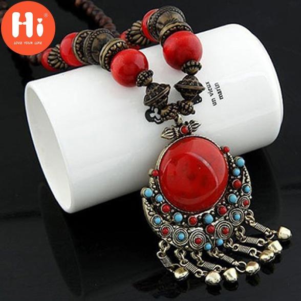Hi Healthy Bodycare Women Vintage Bohemia Style Pendant Long Chain Sweater Necklace Ornaments Charm