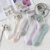 5 Pairs of Women's Summer Super Thin Polka Dot Cotton Sole Anti Hook Embroidered Clear Crystal Stockings