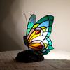 Moderne Tischlampen Mediterraner Schmetterling Retro Buntglas Schreibtischlampe für Schlafzimmer Nachttisch Vintage Wohnzimmer Leuchten